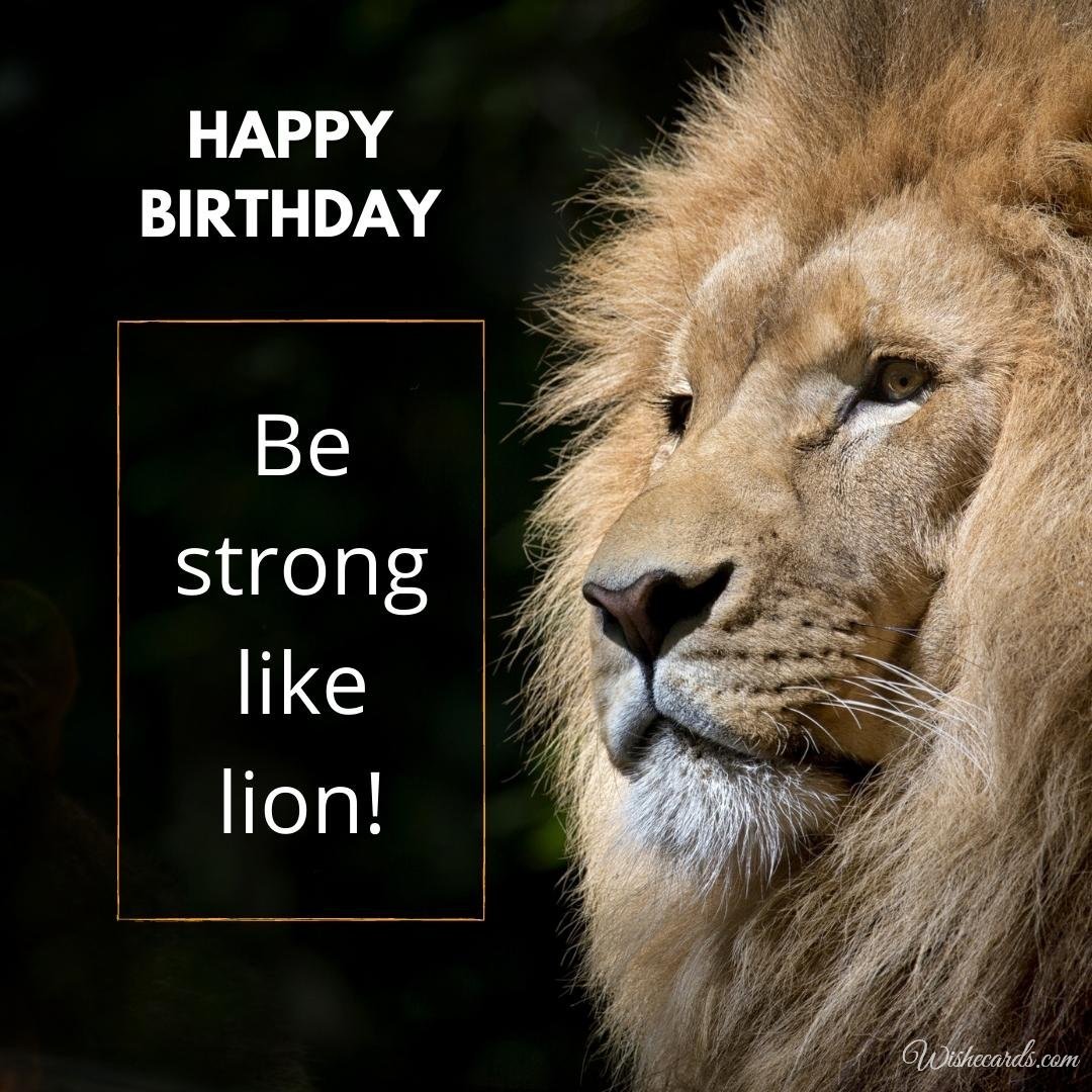 Happy Birthday Ecard With Lion