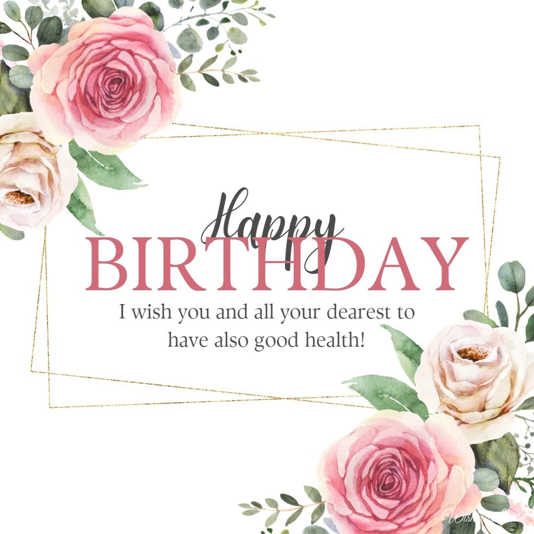 Happy Birthday Greeting Card with Beautiful Flowers