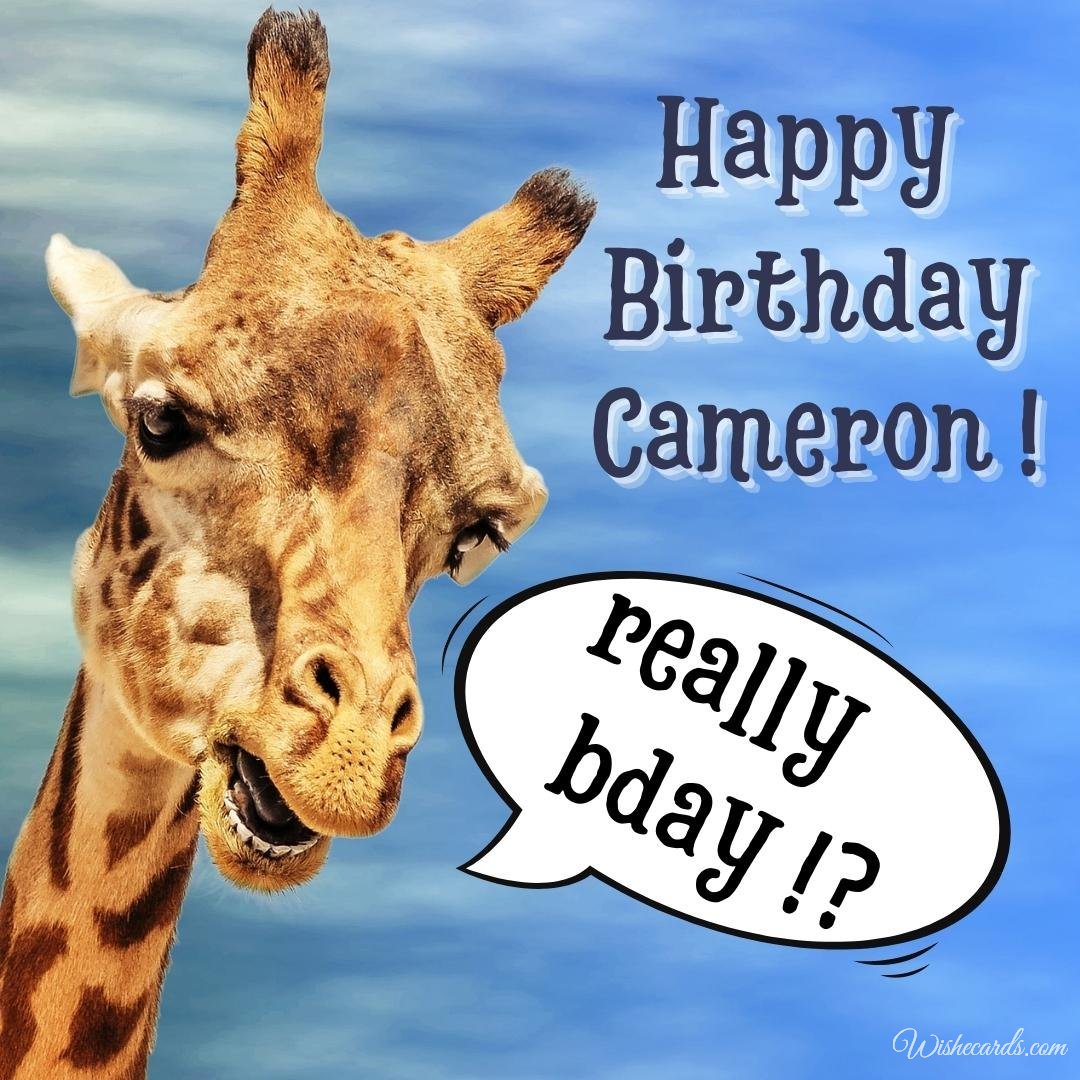 Happy Birthday Greeting Ecard for Cameron