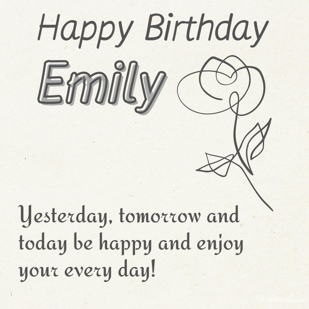 Happy Birthday Greeting Ecard for Emily