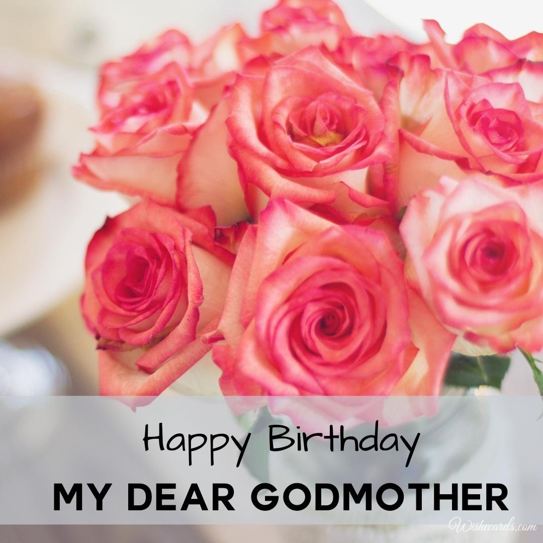 Happy Birthday Greeting Ecard for Godmother
