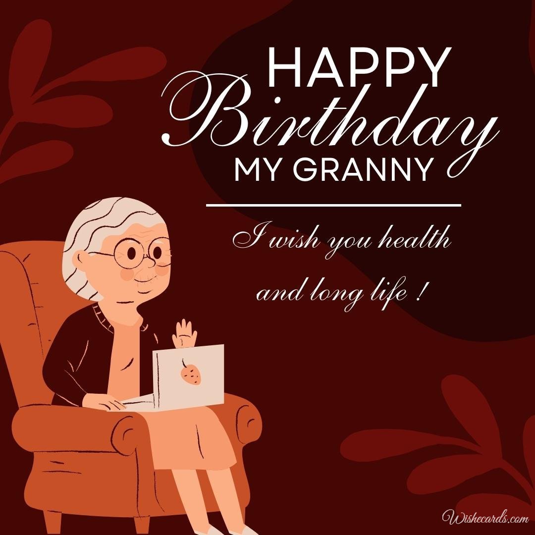 Happy Birthday Greeting Ecard for Grandma
