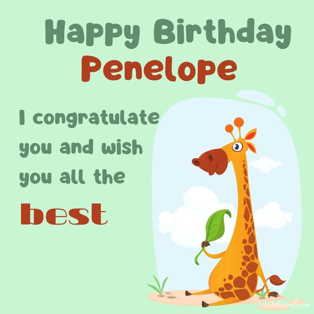 Happy Birthday Greeting Ecard For Penelope