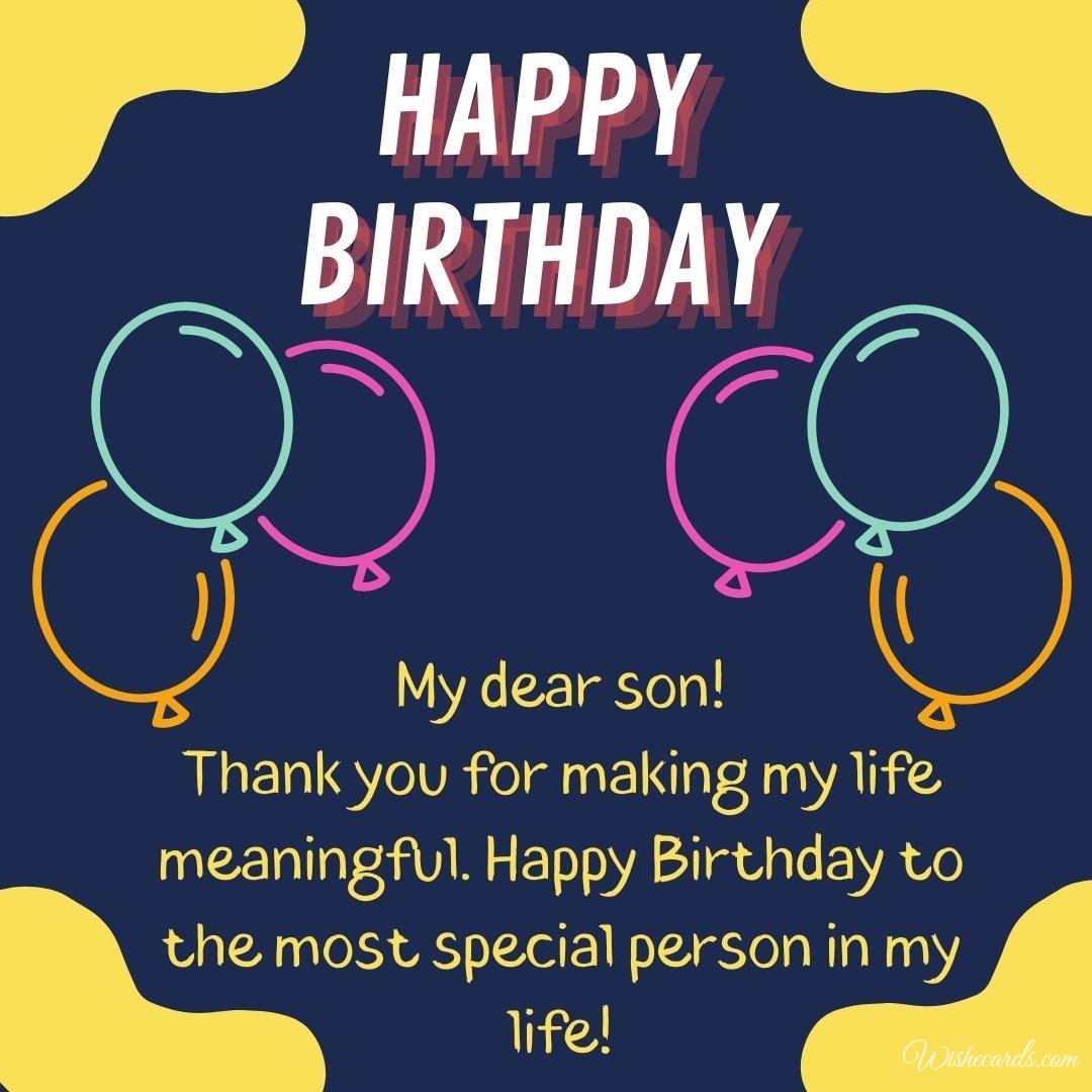 Happy Birthday Greeting Ecard for Son