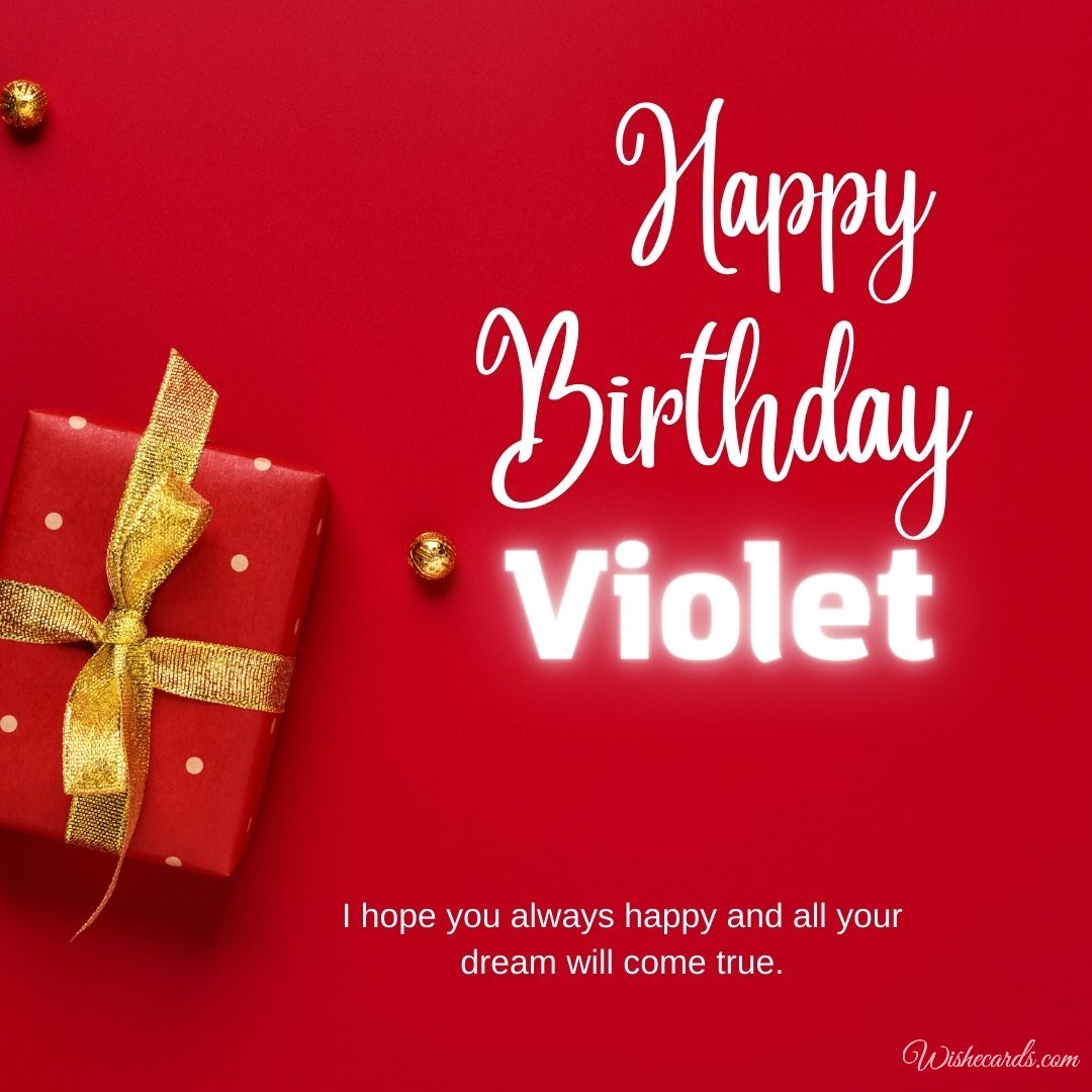 Happy Birthday Greeting Ecard For Violet