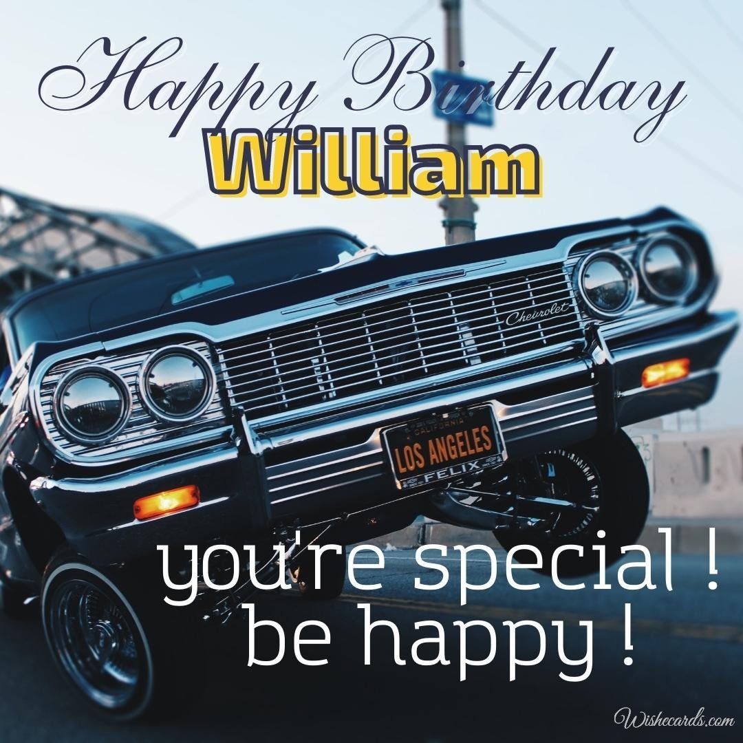 Happy Birthday Greeting Ecard For William