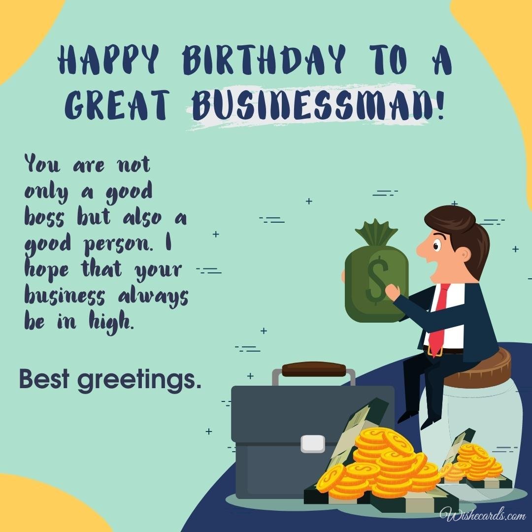 Happy Birthday Greeting Ecard To Businessman