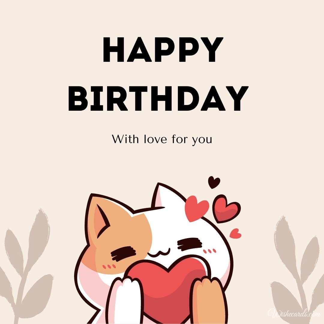 Happy Birthday Greeting Ecard with Cats