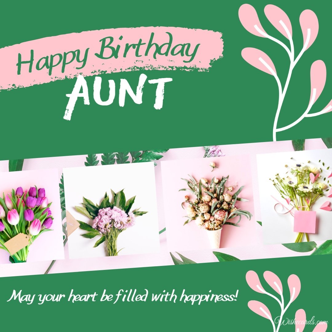 Happy Birthday Wish Card for Aunt
