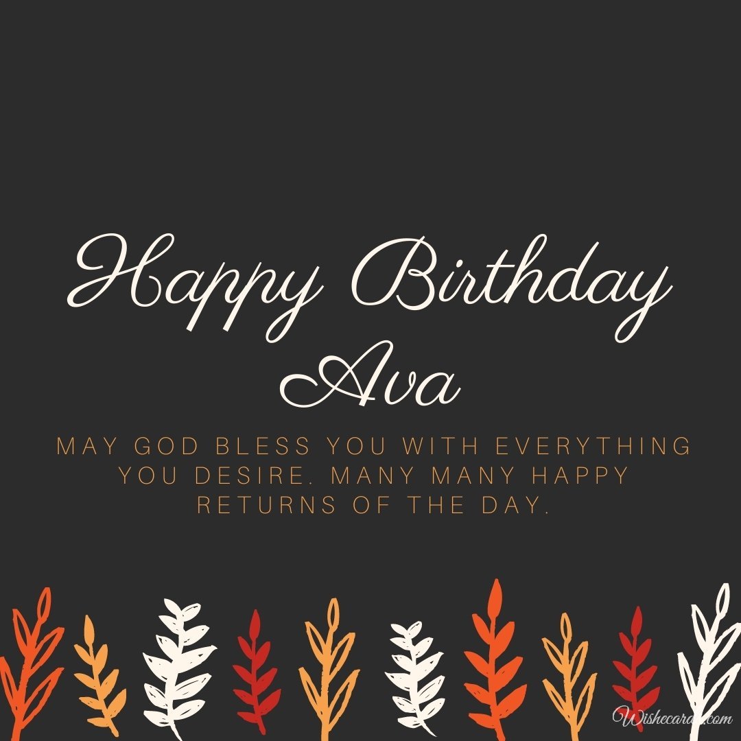 Happy Birthday Wish Ecard for Ava