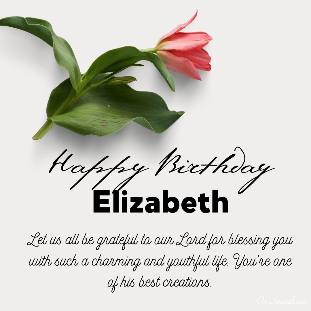 Happy Birthday Wish Ecard for Elizabeth