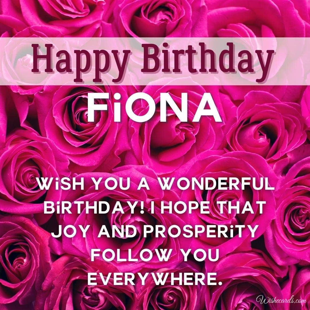 Happy Birthday Wish Ecard for Fiona