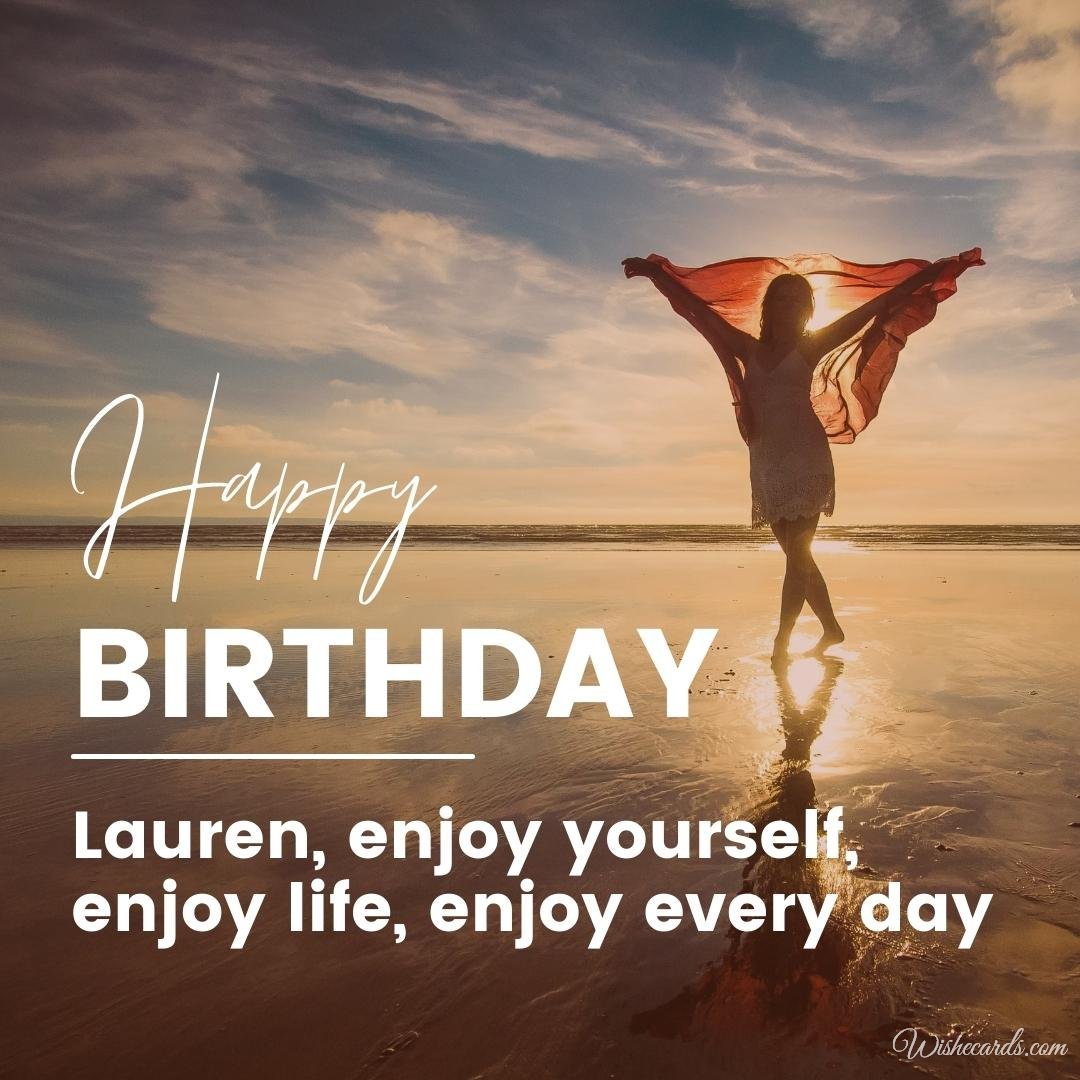 Happy Birthday Wish Ecard For Lauren