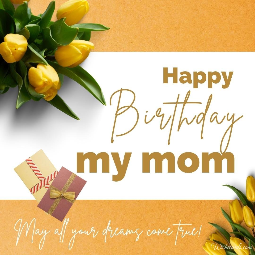 Happy Birthday Wish Ecard for Mom