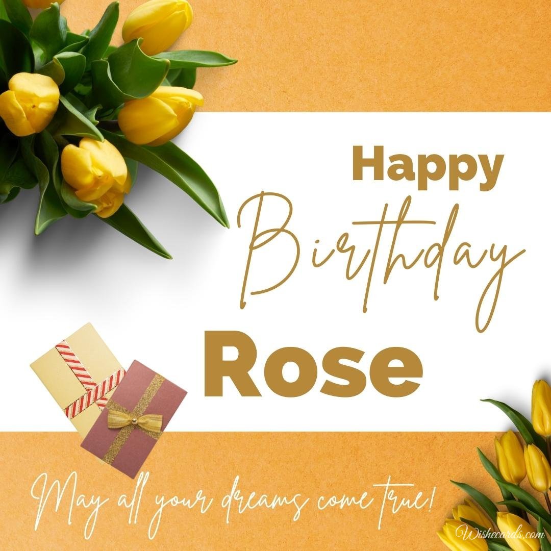 Happy Birthday Wish Ecard For Rose
