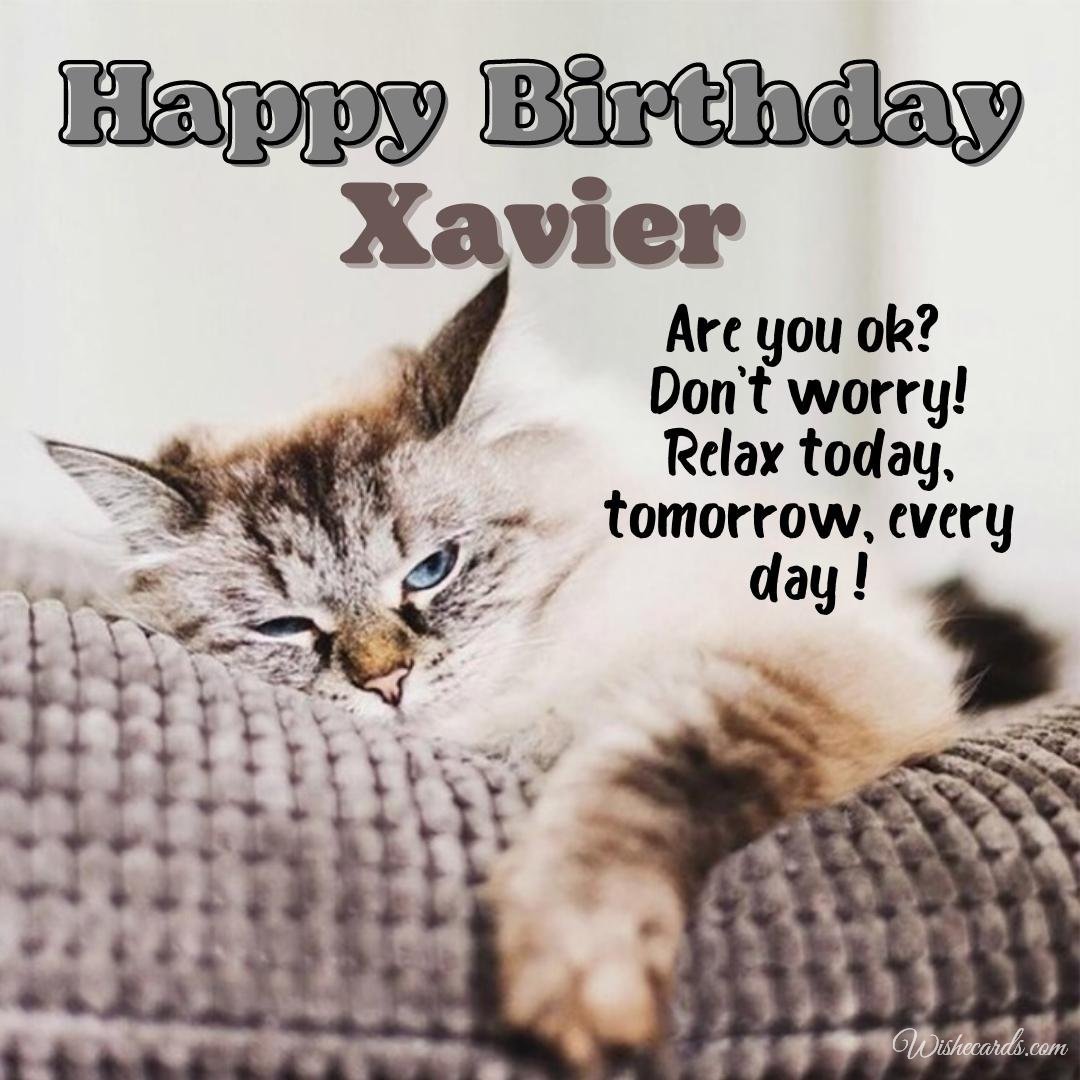 Happy Birthday Wish Ecard For Xavier