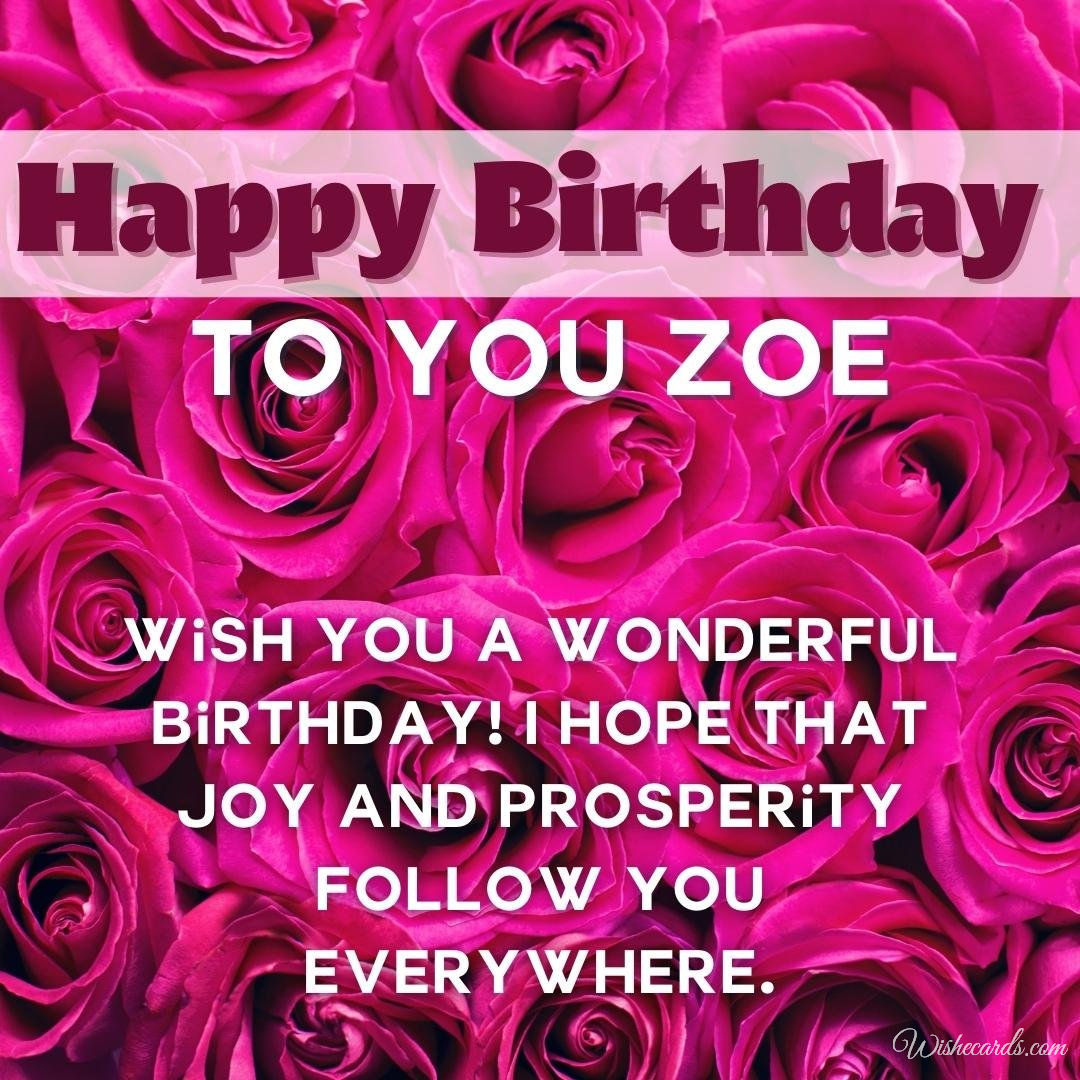 Happy Birthday Wish Ecard For Zoe