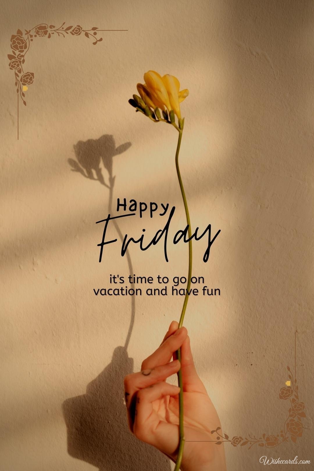 Happy Friday Card with Text