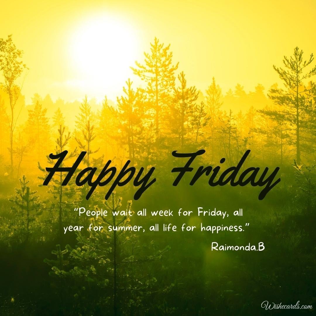 Happy Friday Inspiring Ecard with Text