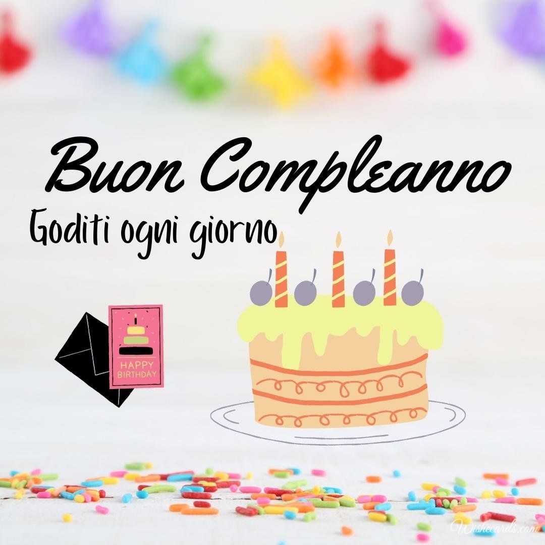 Italian Happy Birthday Wish Ecard