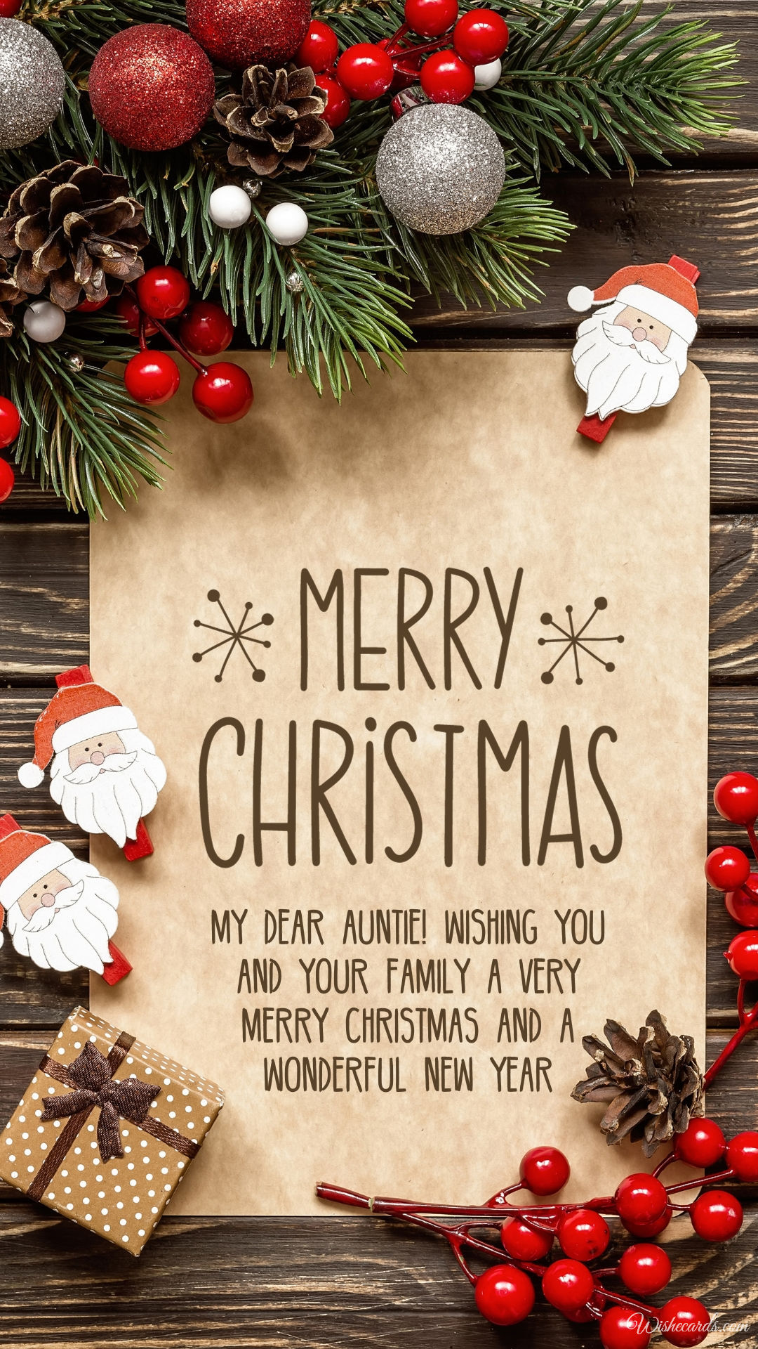 Merry Christmas Auntie Card