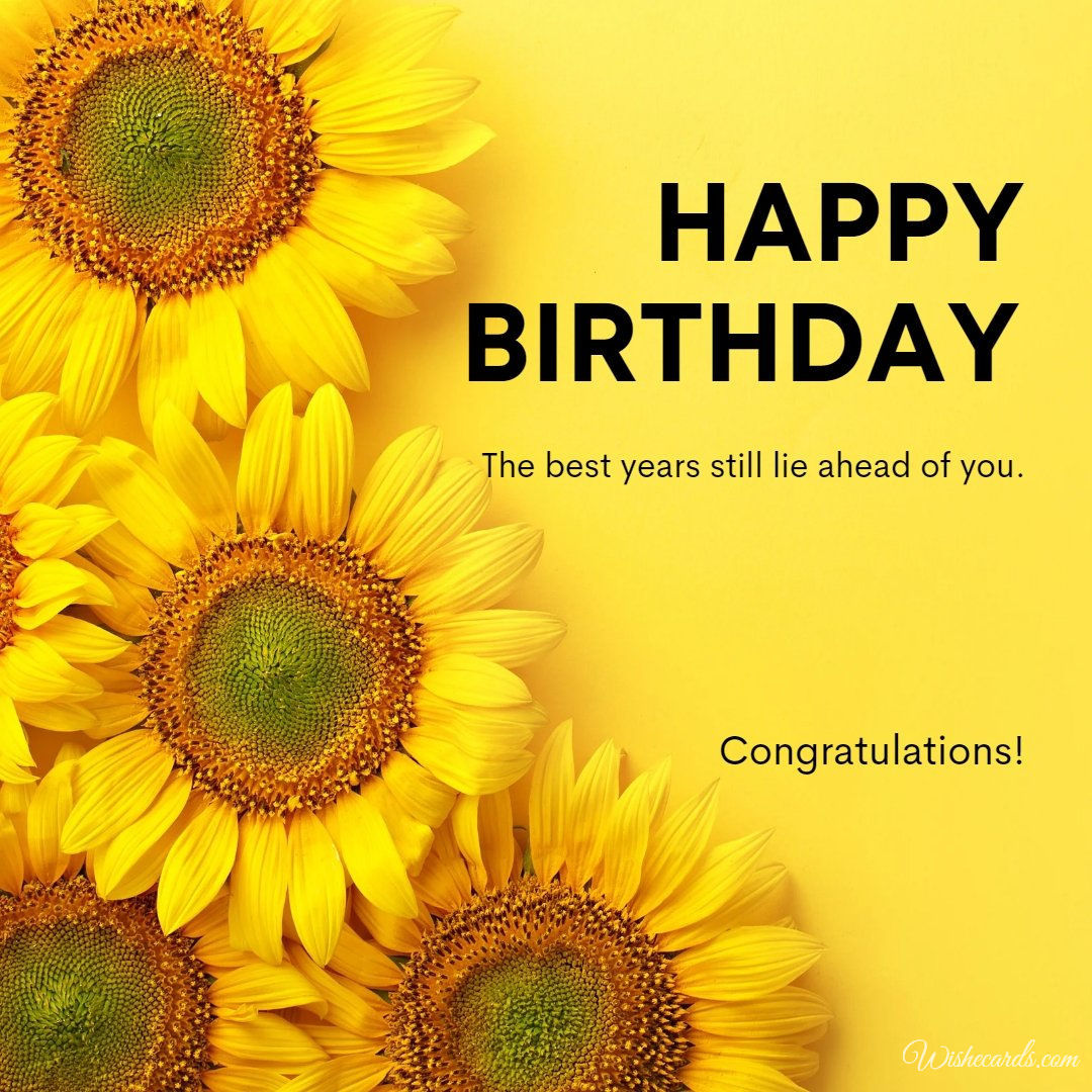 Ecard with Sunflowers Happy Birthday