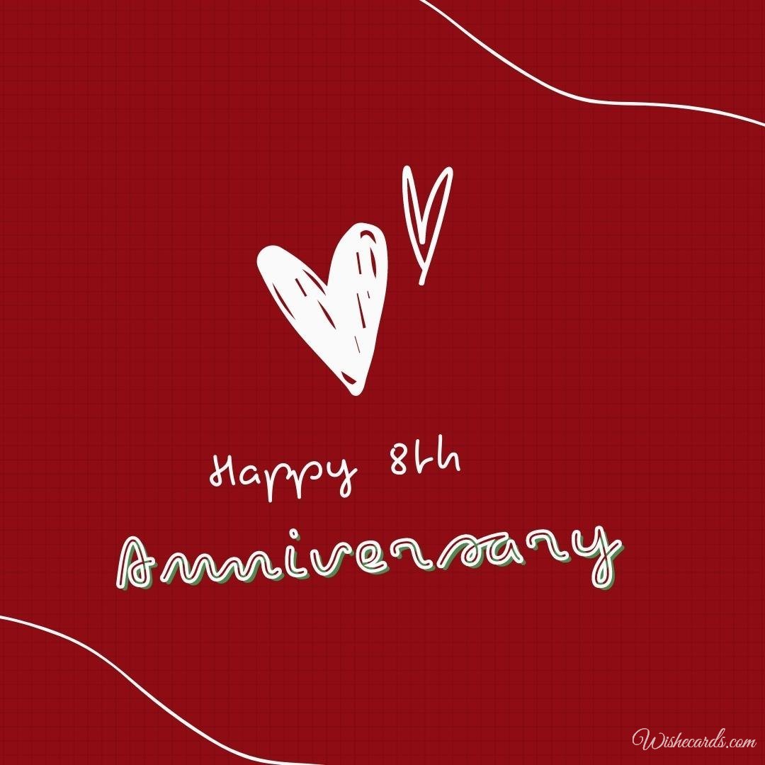 Romantic 8th Anniversary Ecard with Text