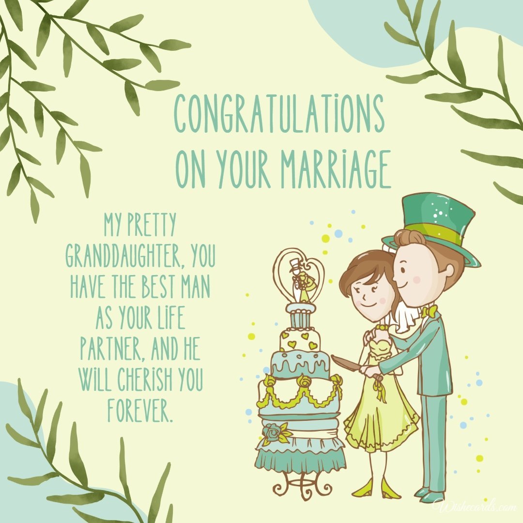 Romantic Wedding Wishes Ecard For Granddaughter