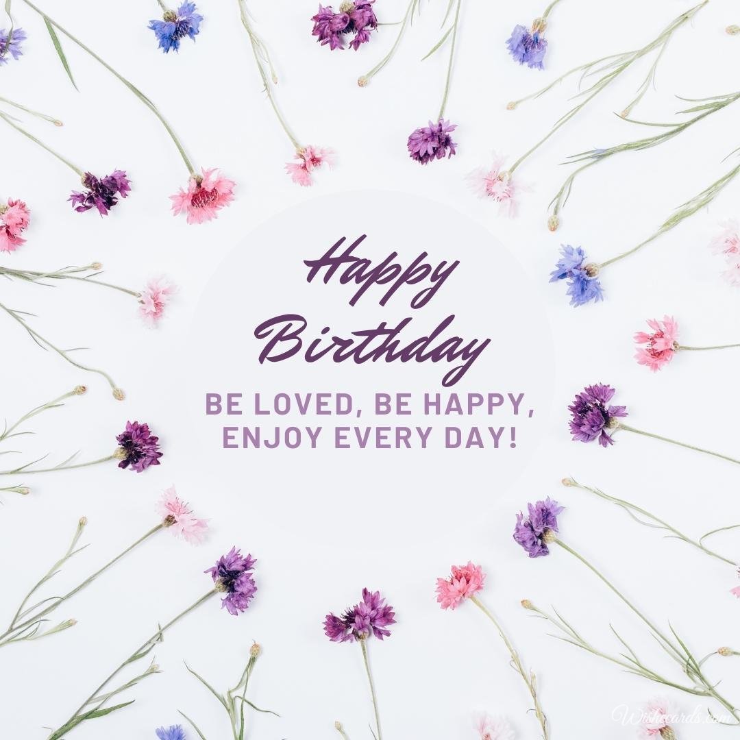 Stylish Birthday Card with Flowers