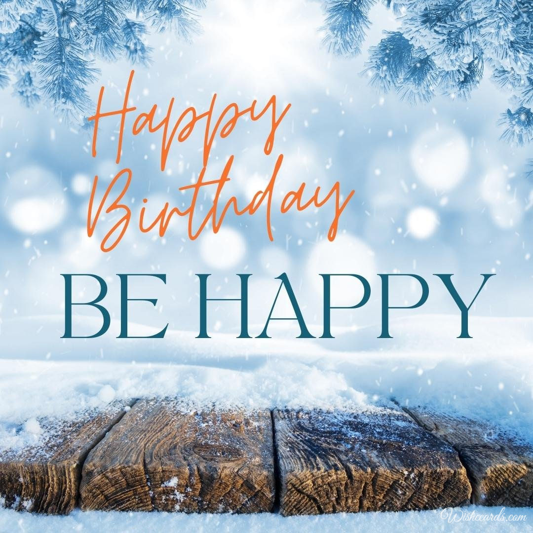 Winter Birthday Greeting Ecard