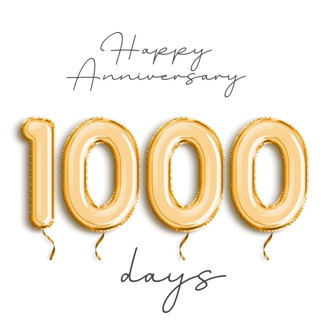 Happy 1000 Days Anniversary Cards With Best Wishes And Greetings