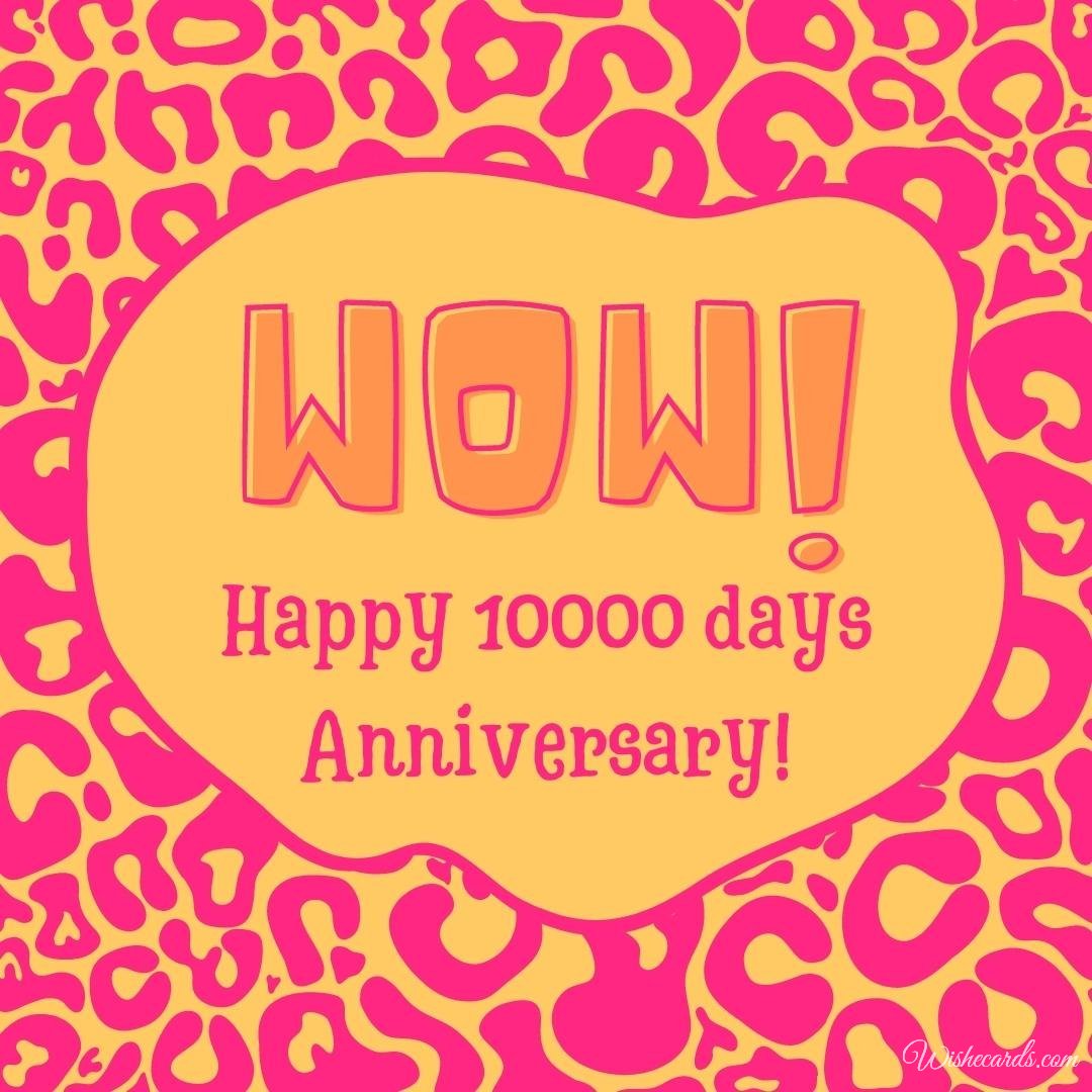 10000 Days Anniversary Ecard With Text