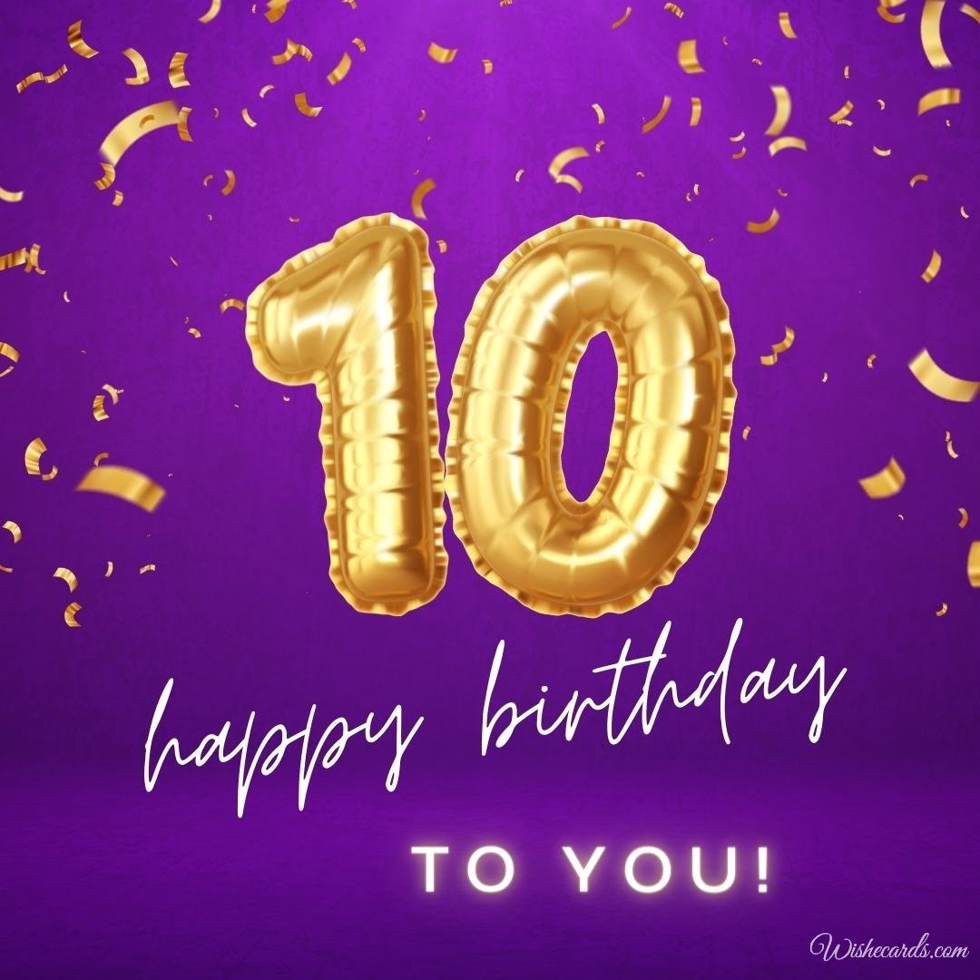 10th Birthday Wish Card For Friend