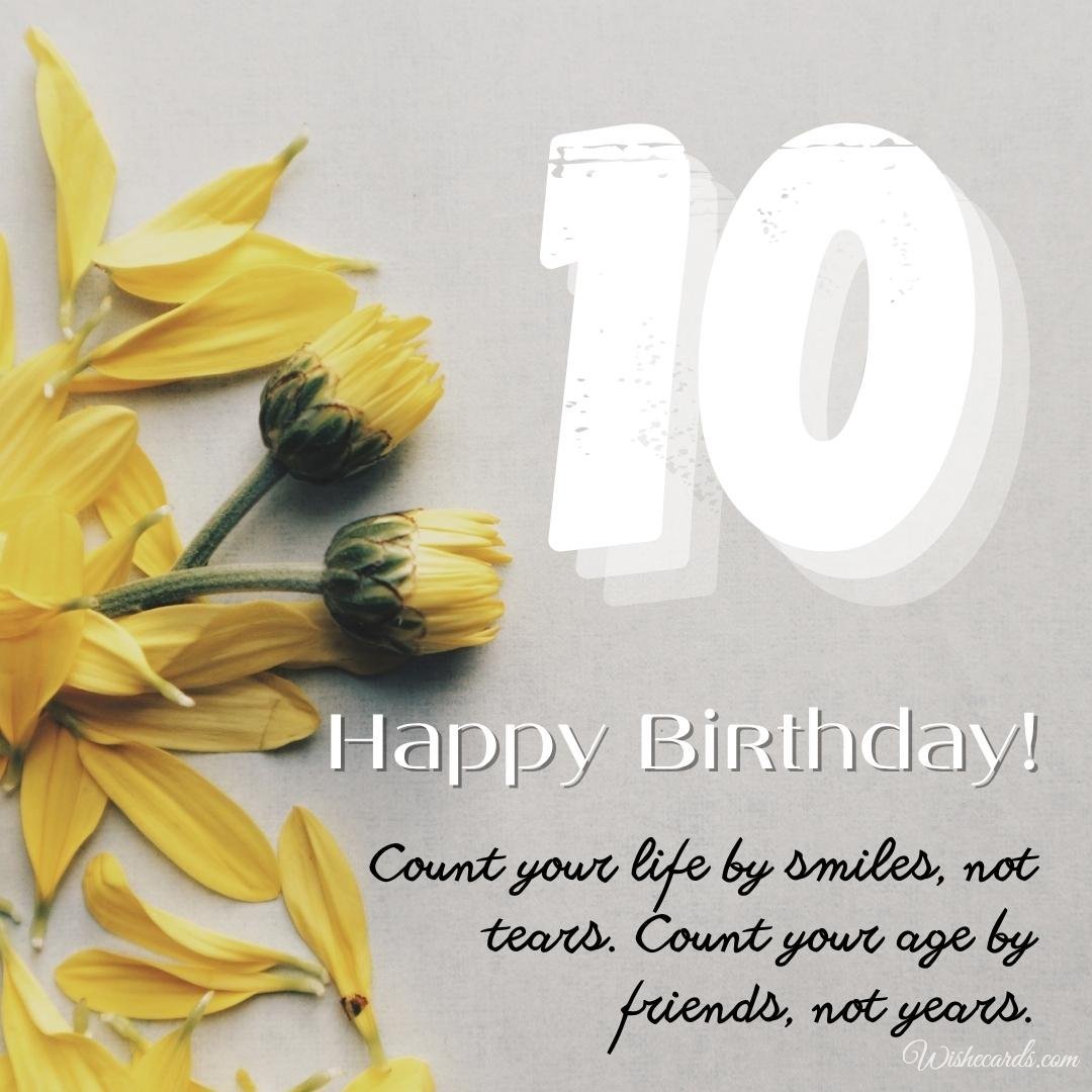 10th Birthday Wish Ecard