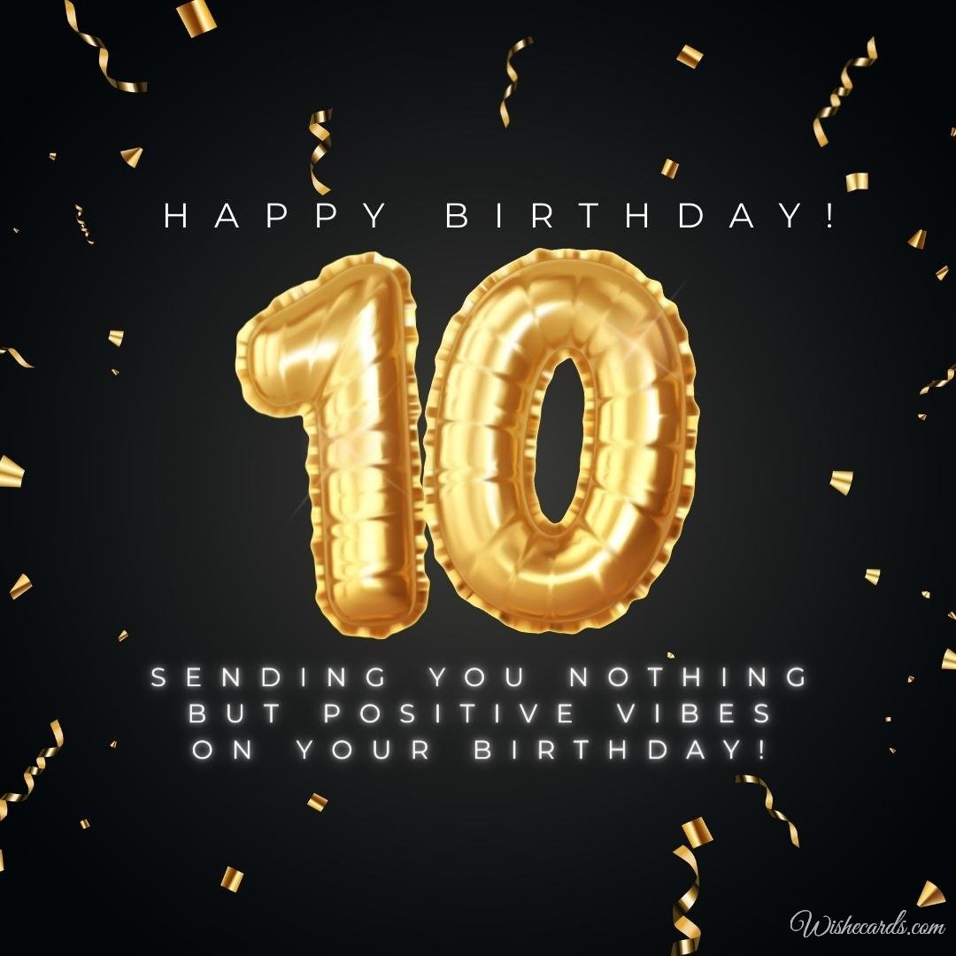 10th Month Birthday Wish Ecard
