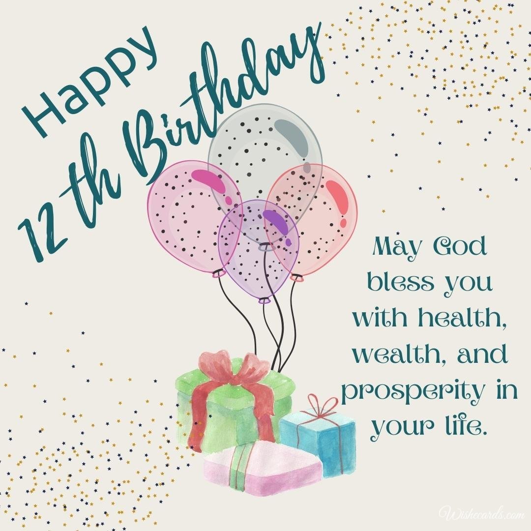 12th Birthday Wish Card for Friend