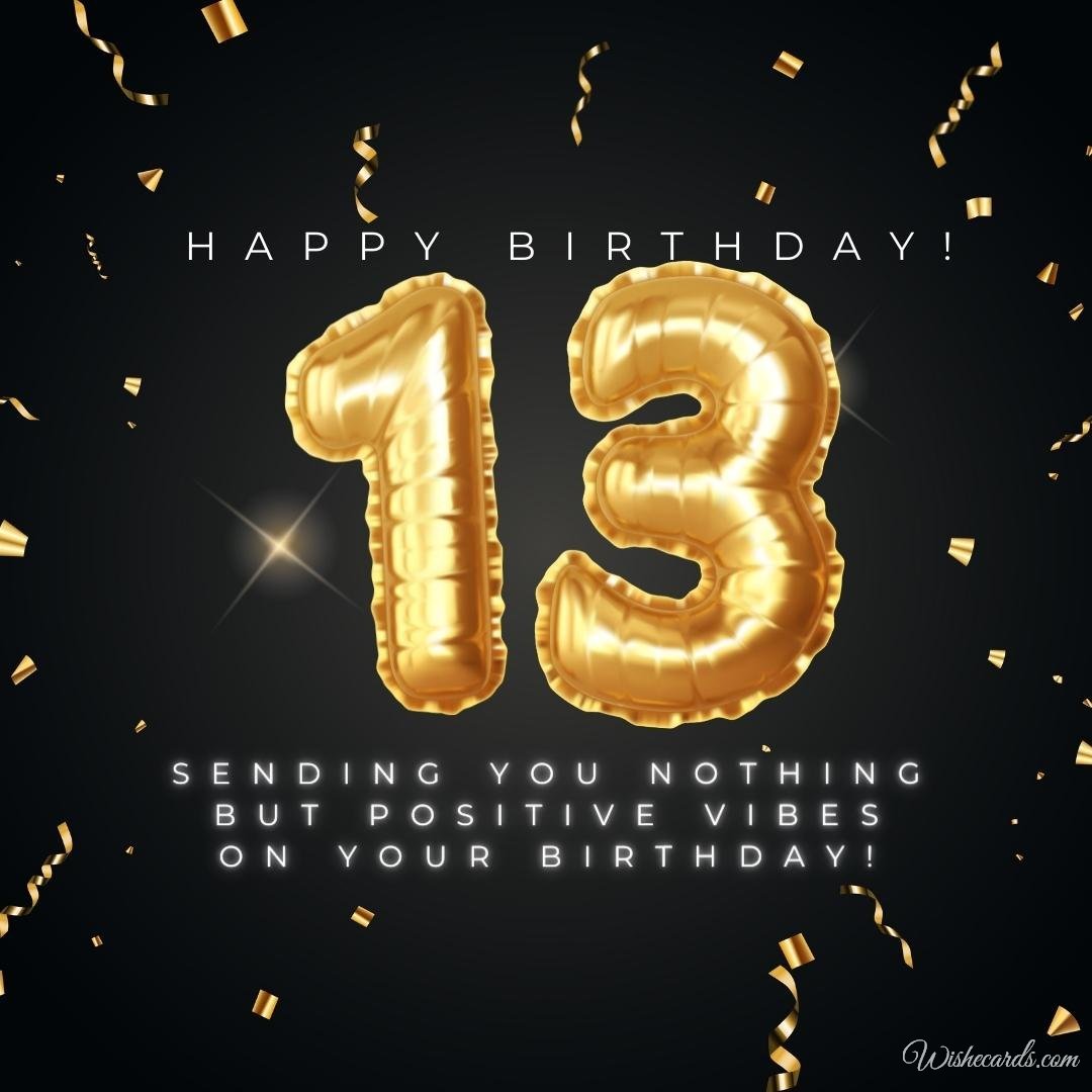 13th Birthday Wish Ecard