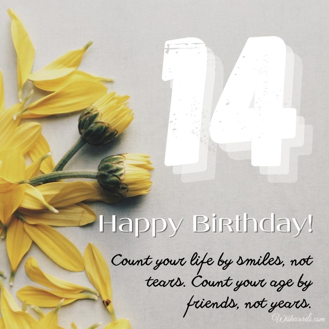 14th Birthday Wish Ecard