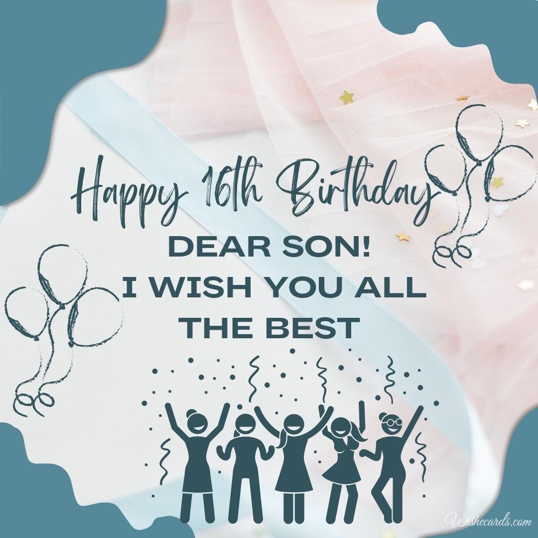 16th Birthday Card For Son