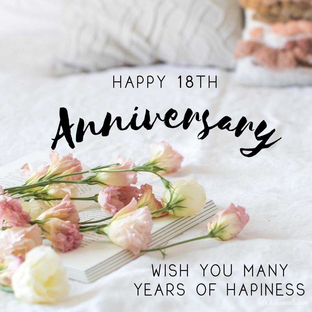 18th Anniversary Ecard with Text