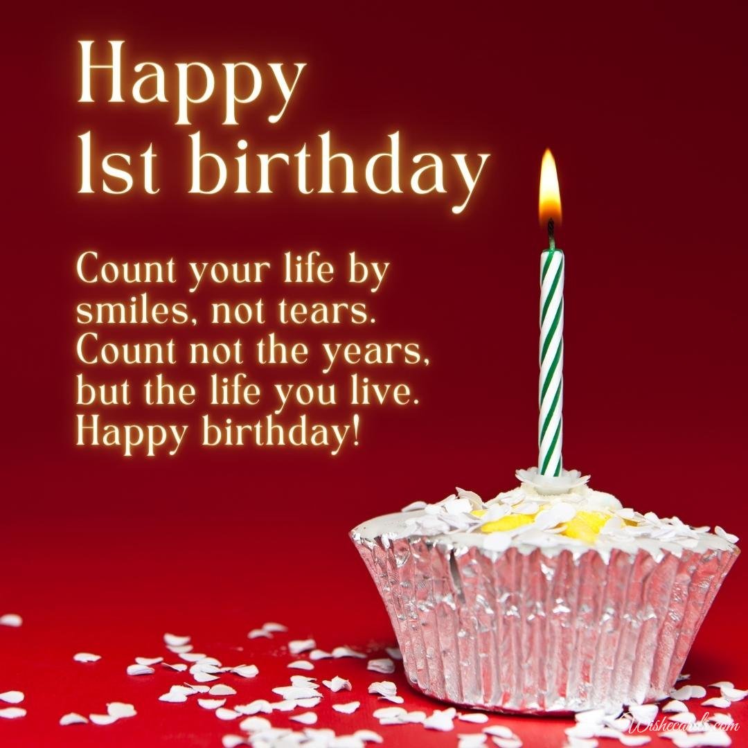 1st Birthday Wish Card for Friend