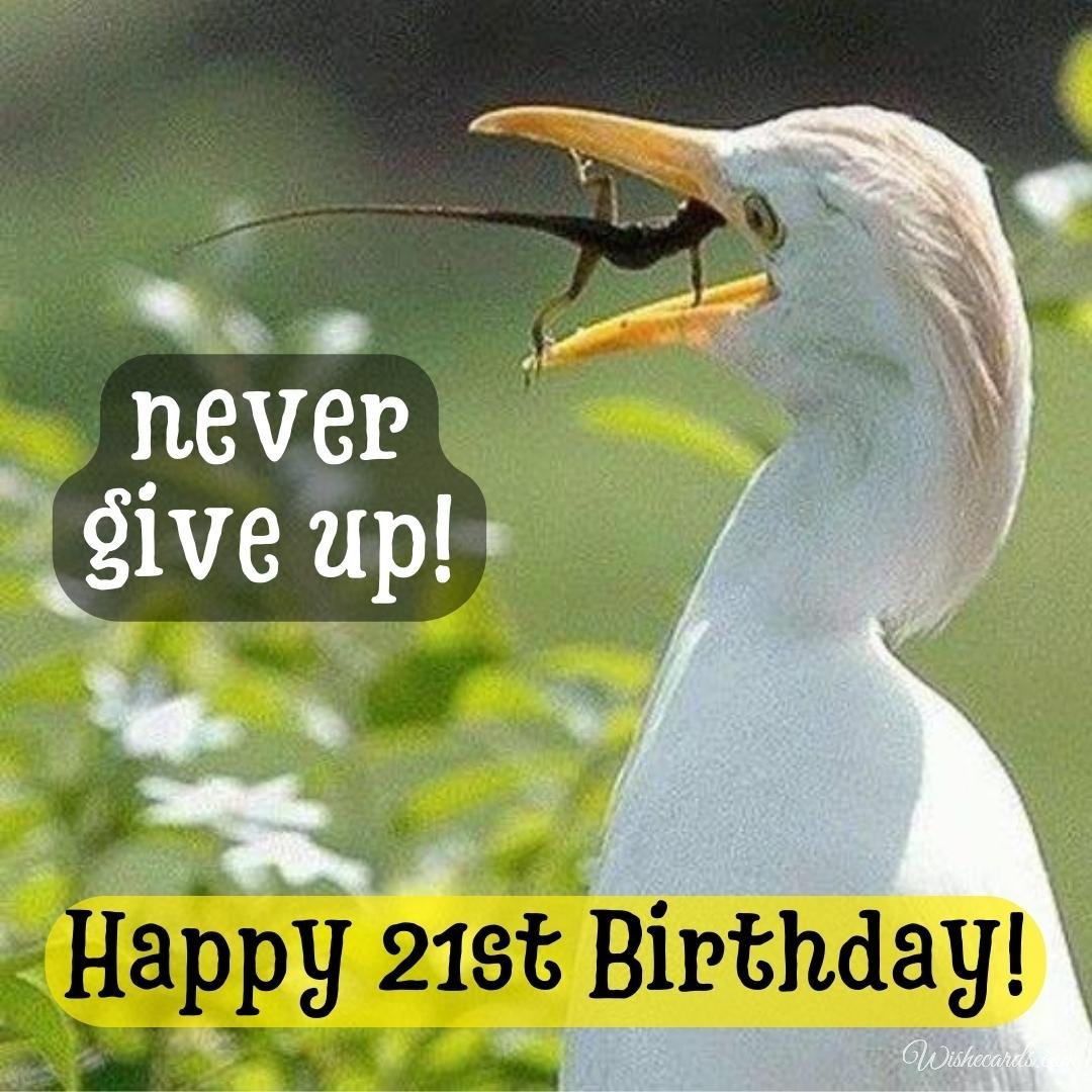21st Birthday Funny Wish Card