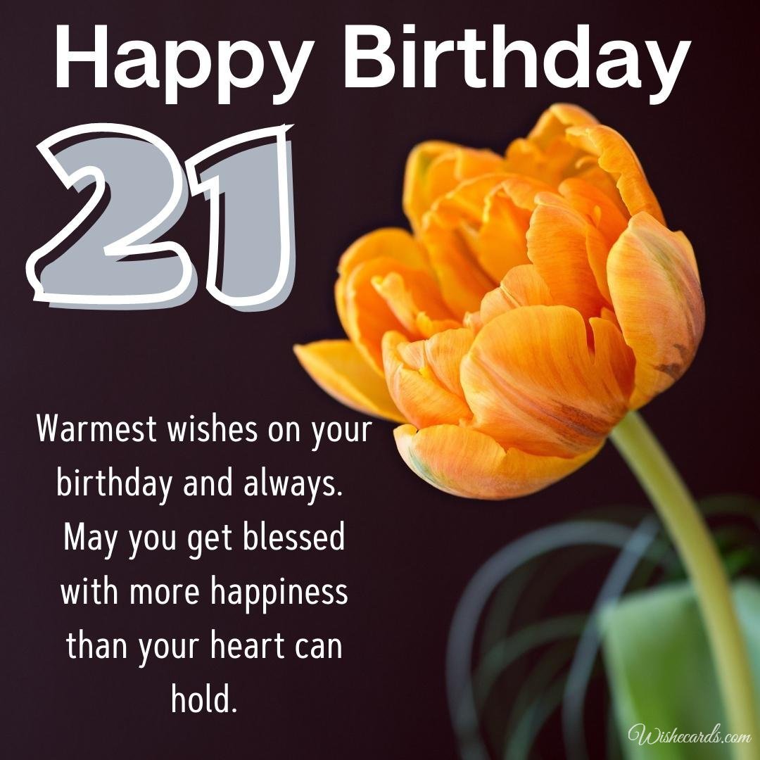 21st Birthday Wish Card