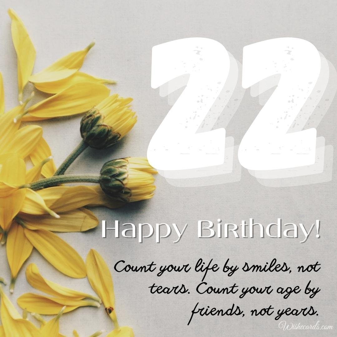 22nd Birthday Wish Card for Friend