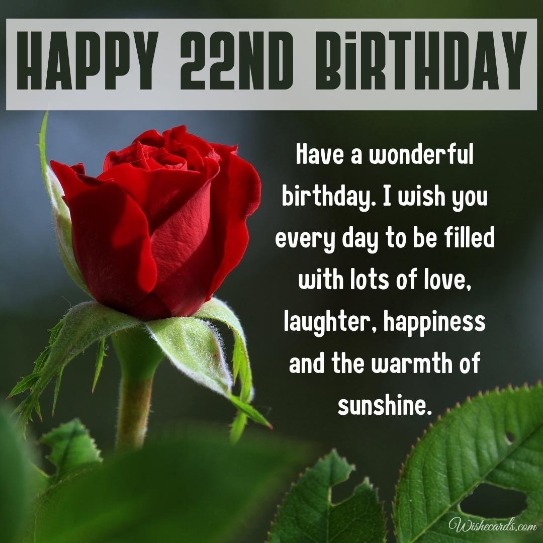 22nd Birthday Wish Ecard