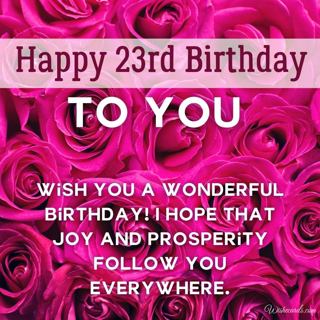 23rd Birthday Wish Ecard