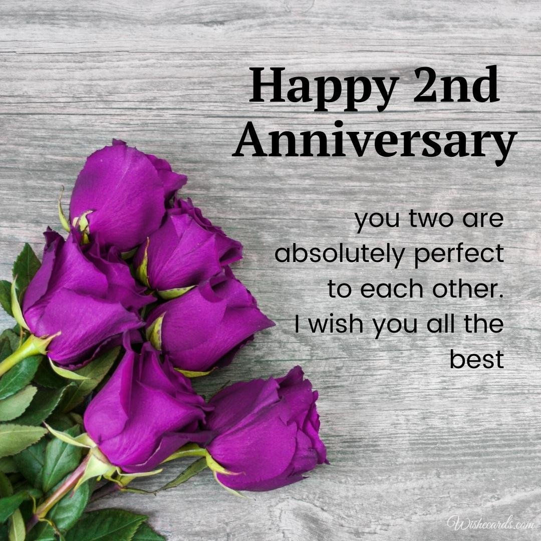 2nd Anniversary Ecard With Text