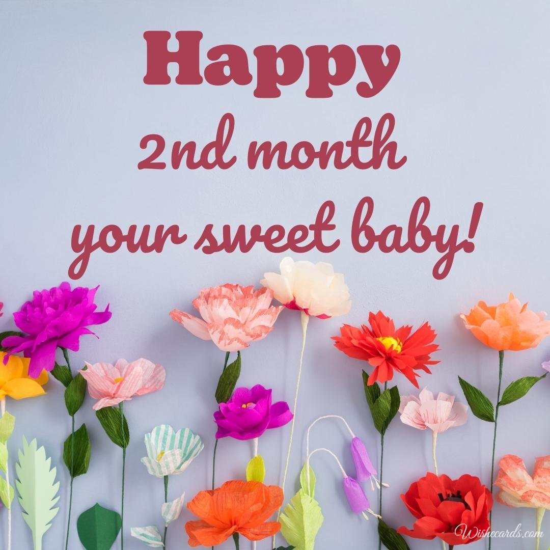 2nd Month Birthday Wish Card For Friend