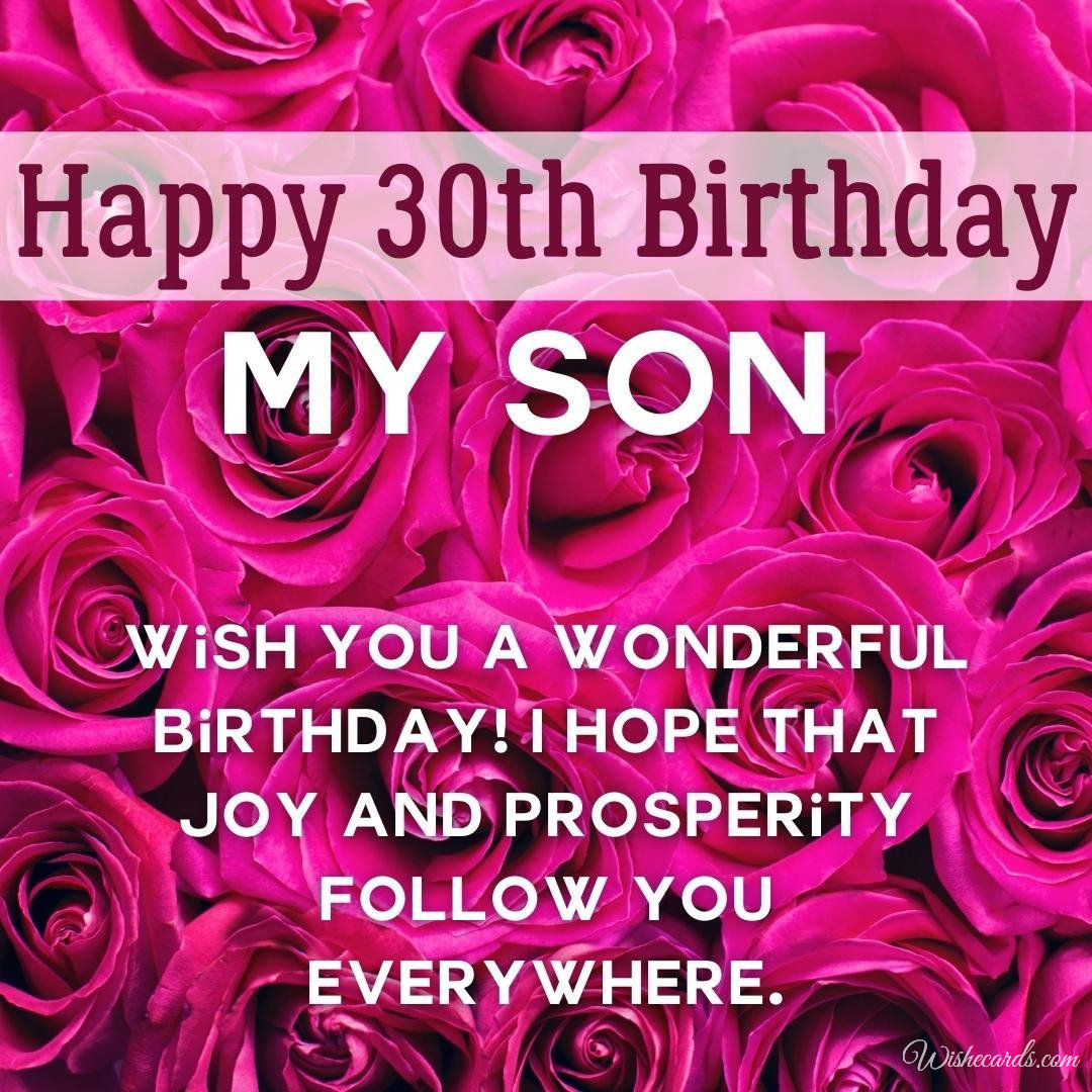 30th Birthday Wish Card for Son