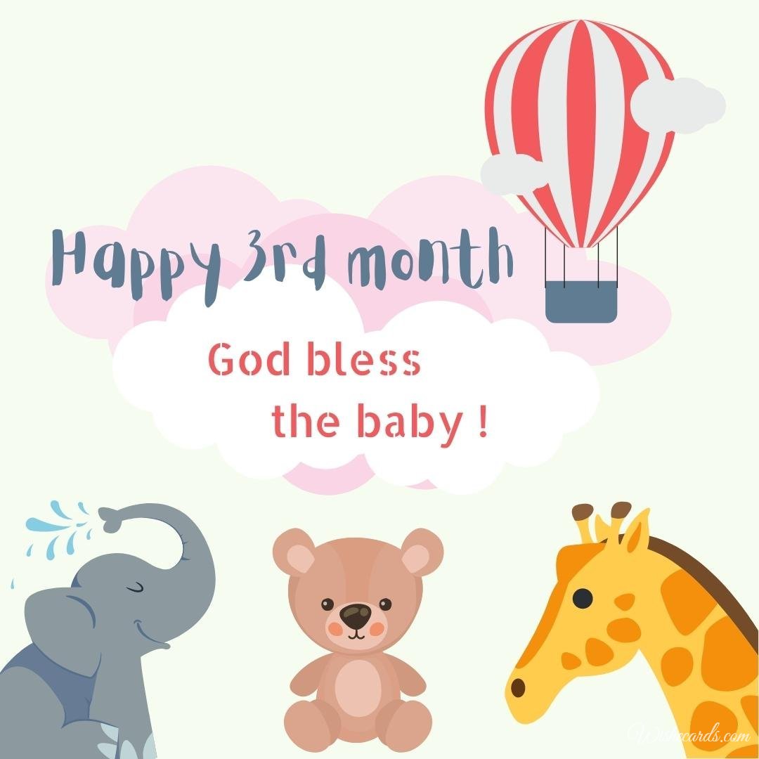 3rd Month Birthday Wish Card for Friend